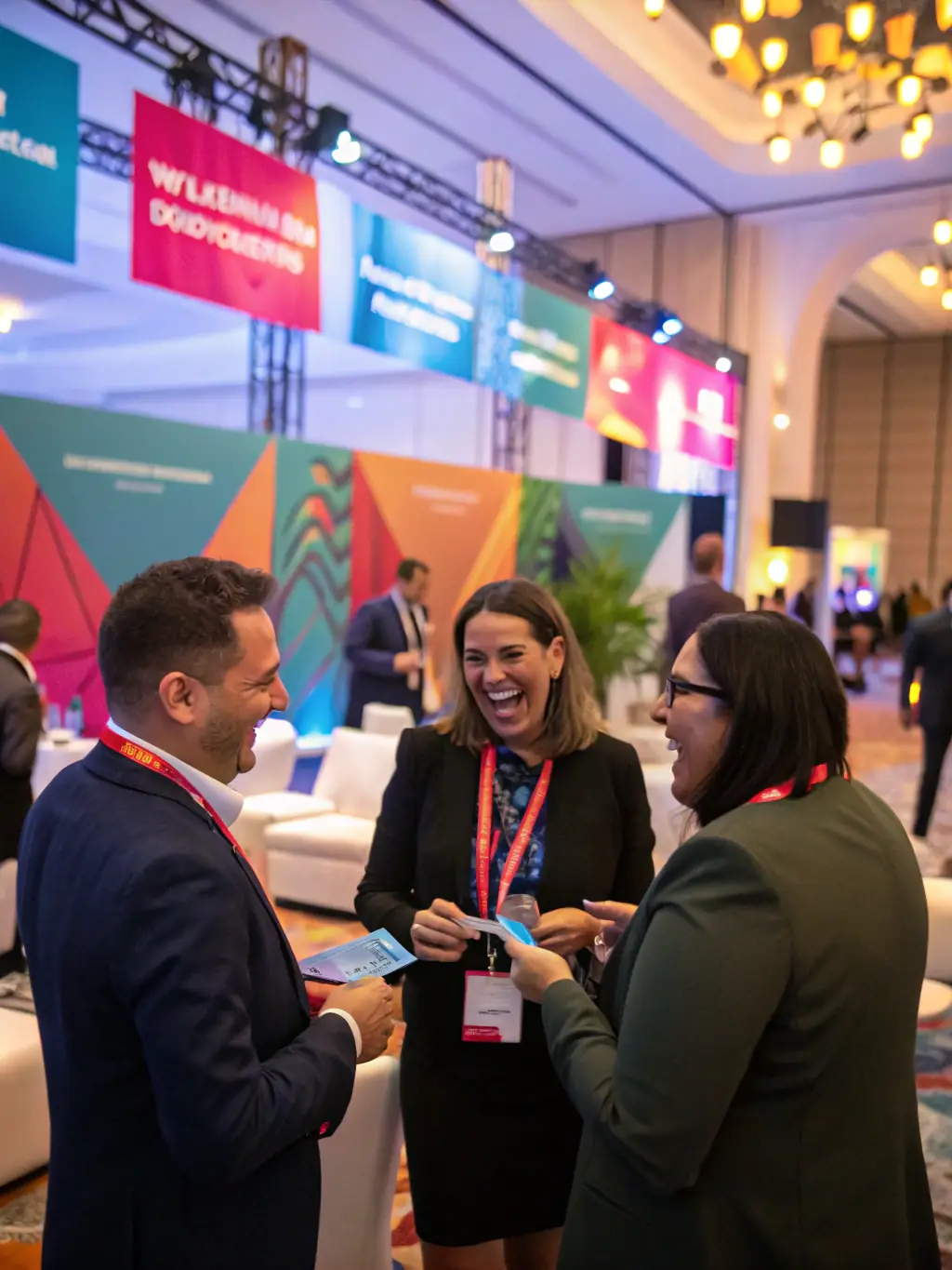 A photograph capturing a lively networking event at BizConnect UK, showcasing attendees engaging in conversations with drinks and appetizers in hand.